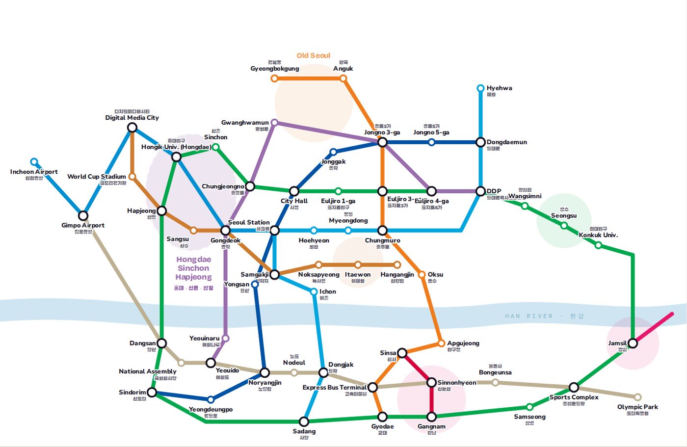 Seoul Sunbae first timer's Seoul subway map